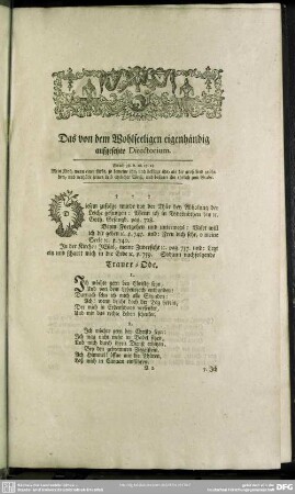 Das von dem Wohlseeligen eigenhändig aufgesetzte Directorium