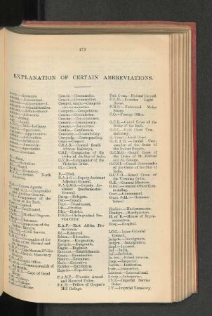 Explanation of Certain Abbreviations