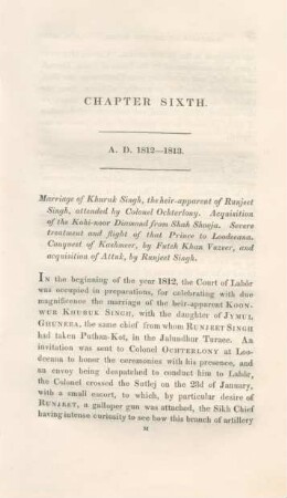 Chapter Sixth. A.D. 1812 - 1813