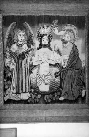 Freiburg: Adelhauser Kirche, Gobelin, Taufe Christi