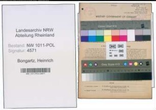 Entnazifizierung Heinrich Bongartz , geb. 15.09.1900 (Kriminalbeamter)