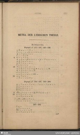 Metra der lyrischen Theile