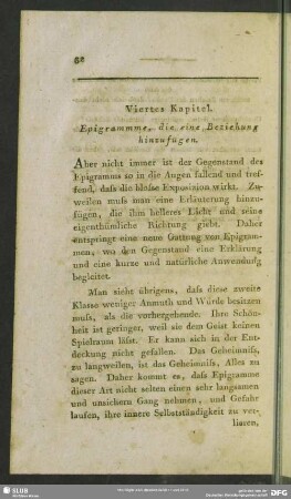 Viertes Kapitel. Epigramme, die eine Beziehung hinzufügen