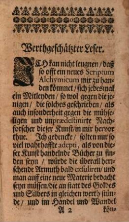 Unvorgreiffliche Gedancken Von Alchymischen Schrifften