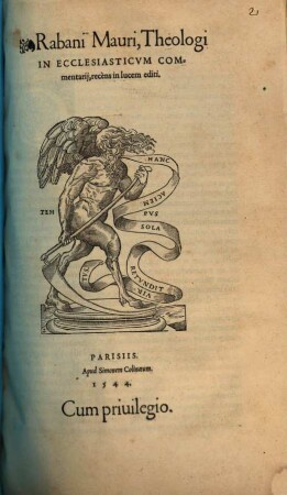 Rabani Mauri, Theologi In Ecclesiasticvm Commentarij