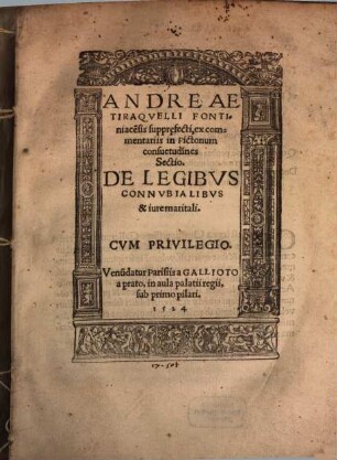 Ex commentariis in Pictonum consuetudines Sectio de legibus connubialibus et iure maritali