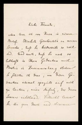 Brief von Herman Grimm an Unbekannt