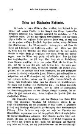 Ueber das Schulwesen Rußlands : (Forsetzung folgt)