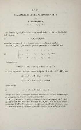 Sulle forme binarie del primi quattro gradi (Contin. vedi pag. 31).