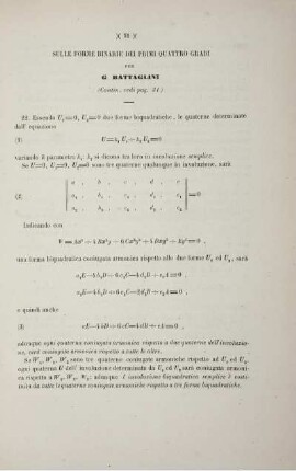 Sulle forme binarie del primi quattro gradi (Contin. vedi pag. 31).