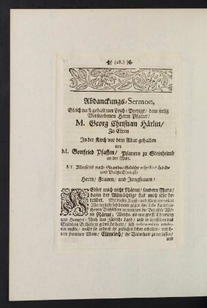 28-34, Abdanckungs-Sermon