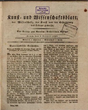Kunst- und Wissenschaftsblatt. 1823, 1823