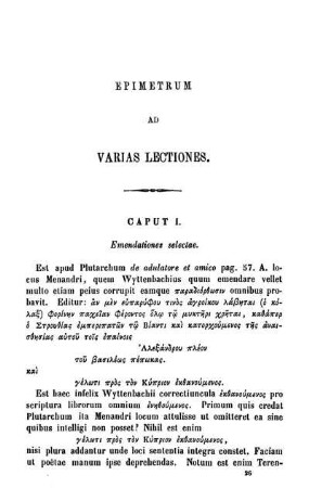 Caput I. Emendationes selectae.