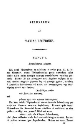 Caput I. Emendationes selectae.