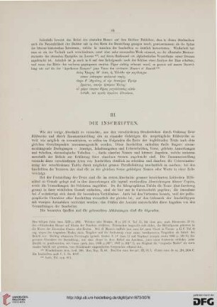 III. Die Inschriften