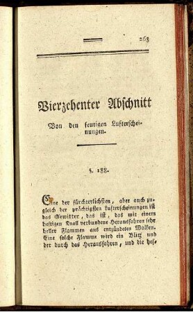 Vierzehenter Abschnitt Von den feurigen Lufterscheinungen.