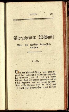 Vierzehenter Abschnitt Von den feurigen Lufterscheinungen.