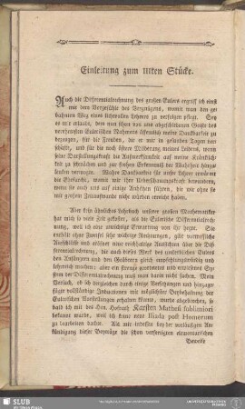 Einleitung zum IIIten Stücke
