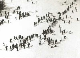 Oberwiesenthal. Skiwettkämpfe. Am Ziel des Spezialslaloms