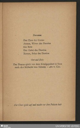 Aischylu Persai / Aischylos Die Perser