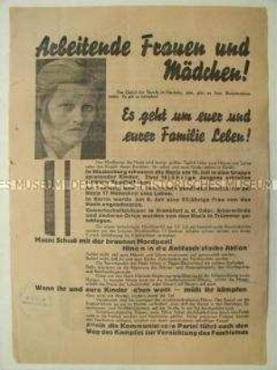 Flugblatt der KPD an Frauen
