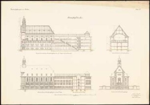 Zentralgefängnis, Mühlenweg, Stuhm Hauptgebäude: Schnitte, Ansichten 1:150