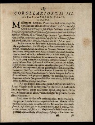 Corollariorum Miscellaneorum Fasciculus.