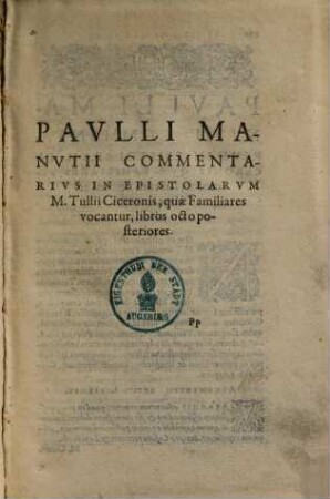 In epistolas M. Tullii Ciceronis, quae familiaris vocantur commentarius, 2