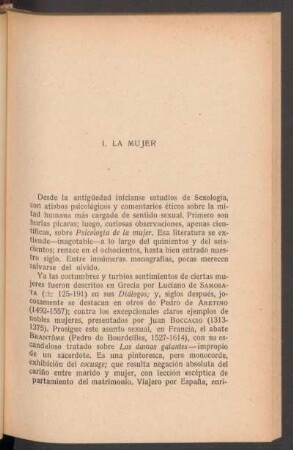 I. La mujer