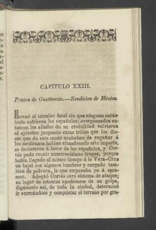 Capitulo XXIII. Prision de Guatimozin. - Rendicion de México