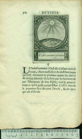 V. Videt omnia primus