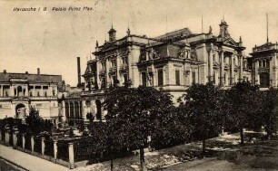 Postkartenalbum mit Motiven von Karlsruhe. "Karlsruhe in Baden. Palais Prinz Max"