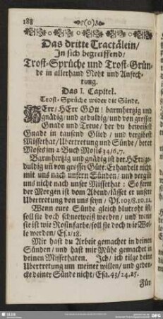 Das dritte Tractätlein, In sich begreiffend, Trost-Sprüche und Trost-Gründe in allerhand Noth und Anfechtung