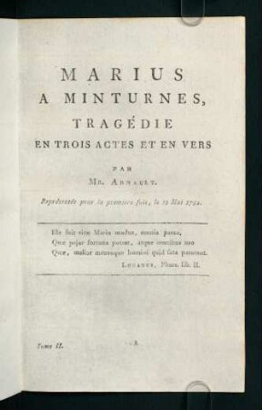 1-50, Marius a minturnes, Tragédie
