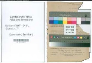Entnazifizierung Bernhard Dammann , geb. 12.08.1893 (Amtsgerichtsdirektor)