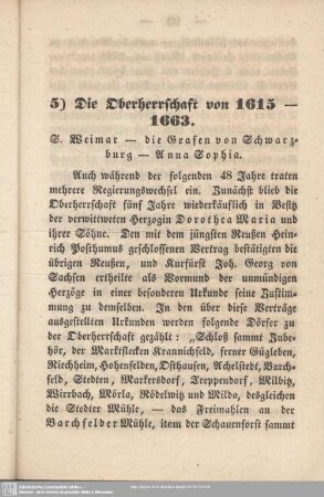5) Die Oberherrschaft von 1615 - 1663