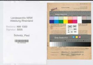 Entnazifizierung Paul Schmitz, geb. 01.04.1900 (Werkmeister)