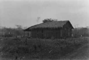 Eine freistehende Hütte : Eine "Kolonistenhütte" in einer Landschaft bei Votuporanga.