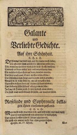 Herrn Herrn von Hoffmannswaldau und anderer Teutschen auserlesener und bisher ungedruckter Gedichte ... Theil, 4