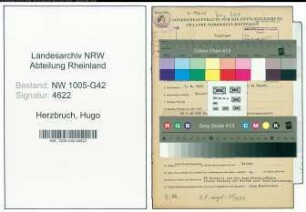 Entnazifizierung Hugo Herzbruch , geb. 07.08.1914 (Techn.Angestellter)