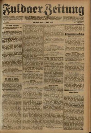 Ausgabe vom Mittwoch, den 07. April 1915.