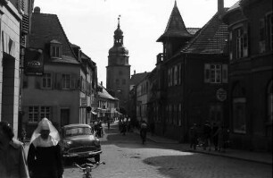 Ettlingen: Blick in die Altstadt mit Rathausturm