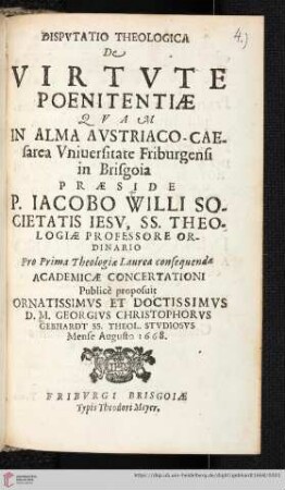Dispvtatio Theologica De Virtvte Poenitentiæ