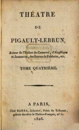 Théatre de Pigault-Lebrun, 4