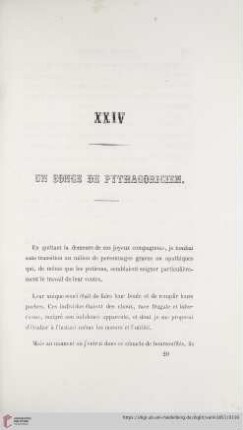 XXIV Un songe de pythagoricien