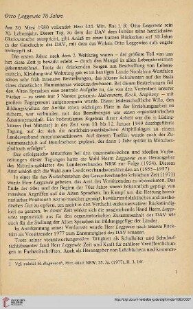 23: Otto Leggewie 70 Jahre