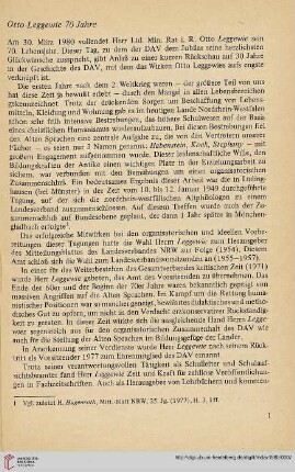 23: Otto Leggewie 70 Jahre