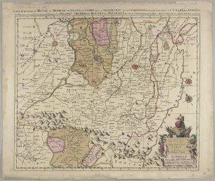 Carte Nouvelle du Duché de Modene, de Regio et de Capri avec la Seigneurie de la Cafargnana etc. : levée par Ordre Exprès à L'Usage des Armées en Italie, ou sont Exactement Marques les Grands Chemins, les Routes des Imperiaux etc. ; avec Privilege