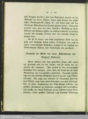Friedrich der Weise mit seiner Schloßkirche vor Luthers Auftreten