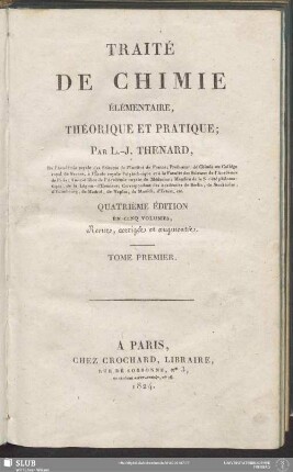 1: Traité De Chimie Élémentaire, Théorique Et Pratique